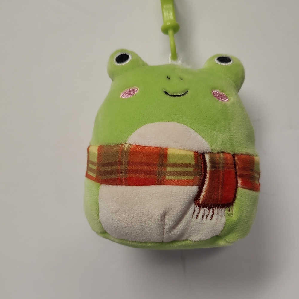 NWT Squishmallow "Wendy" the frog 🐸 with a scarf,  Clip keychain with tags